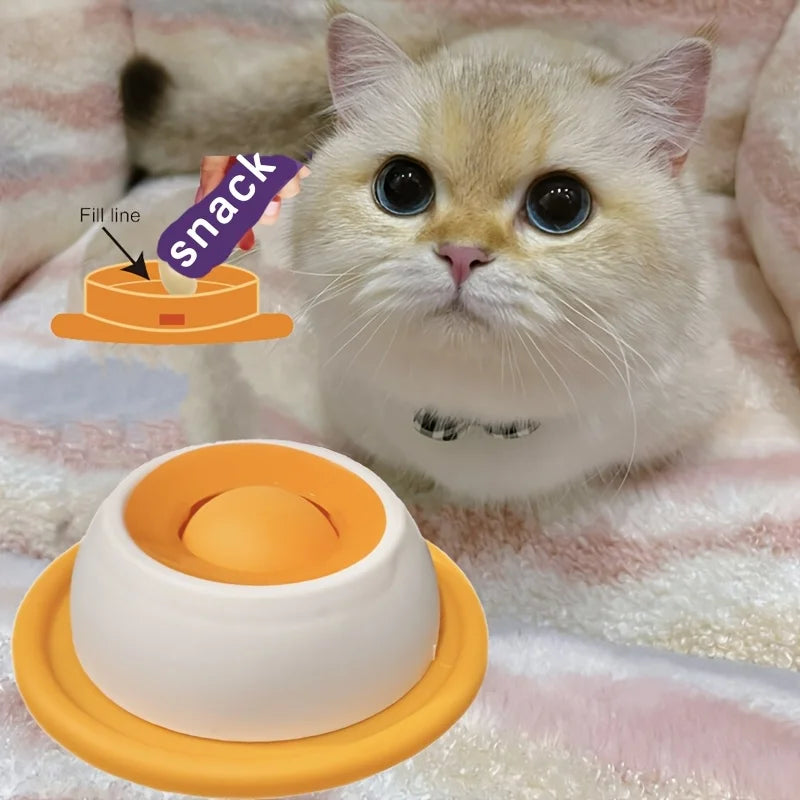 Slow Feeder Lick Bowl for Dogs & Cats | Rolling Ball Snack Feeder