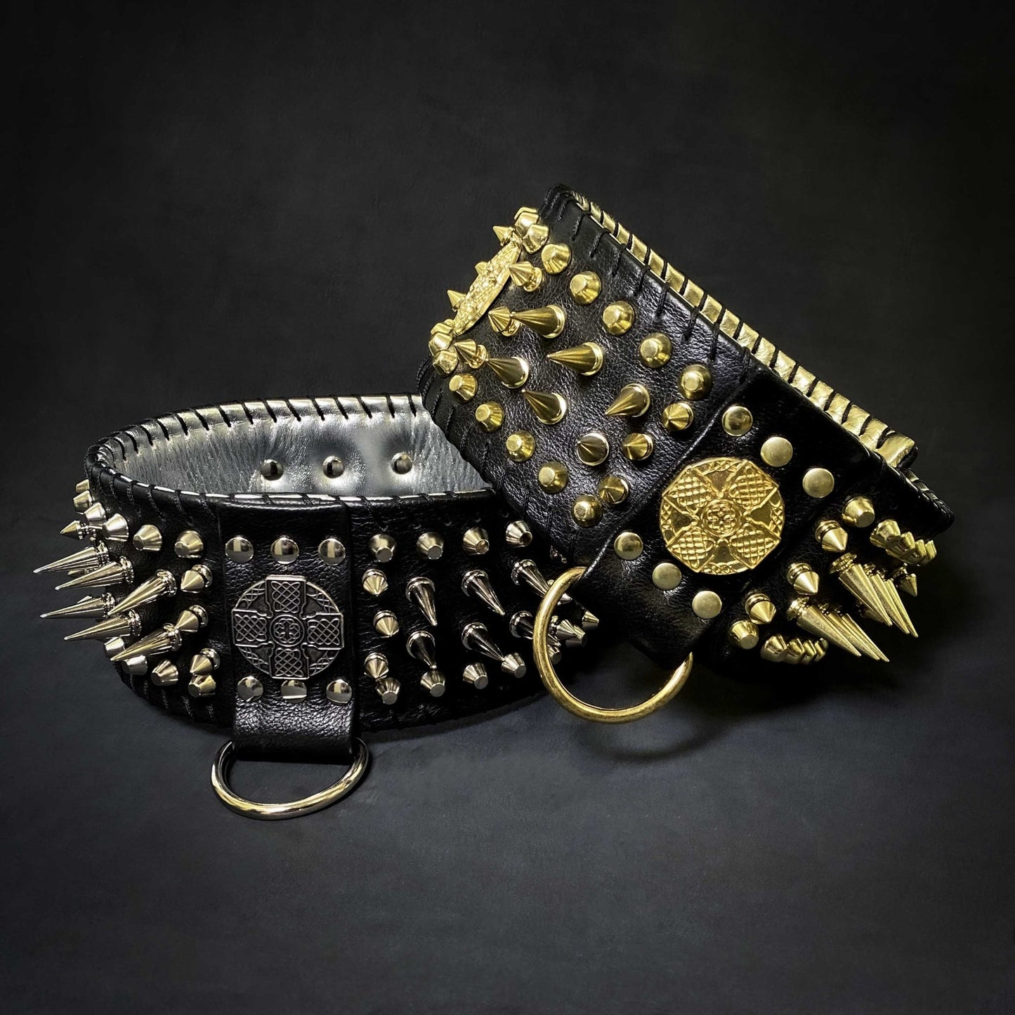 Bestia "Imperium" Show Collar | Hand Stitched 8cm Wide | European Leather - A Horizon Dawn