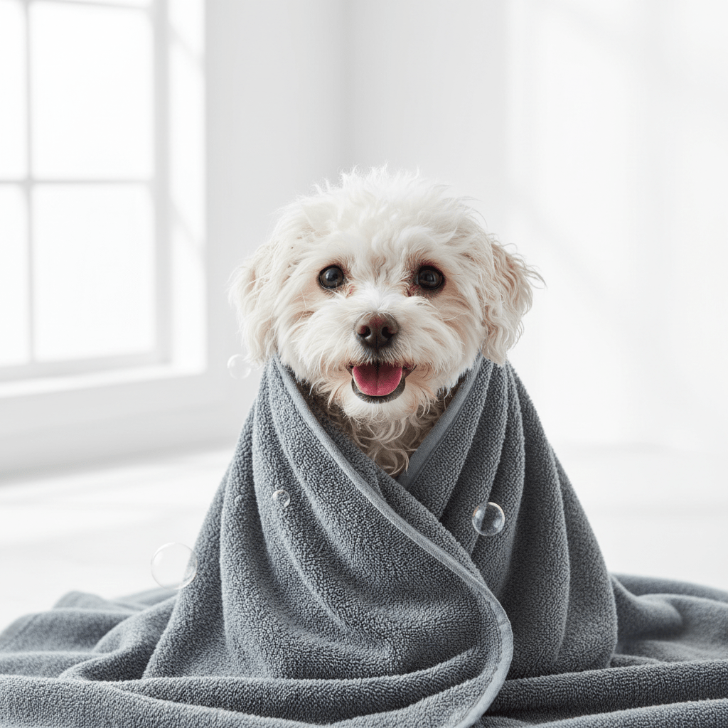 Dog Bath Towel with Double Drop Pocket | Ultra - Absorbent Microfiber - A Horizon Dawn