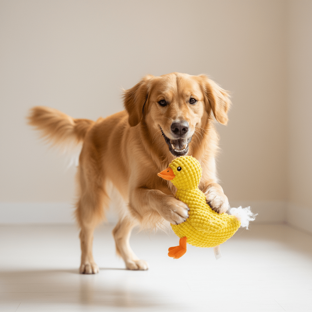 Duck Plush Squeaky Dog Toy | Anxiety Relief & Interactive Play - A Horizon Dawn