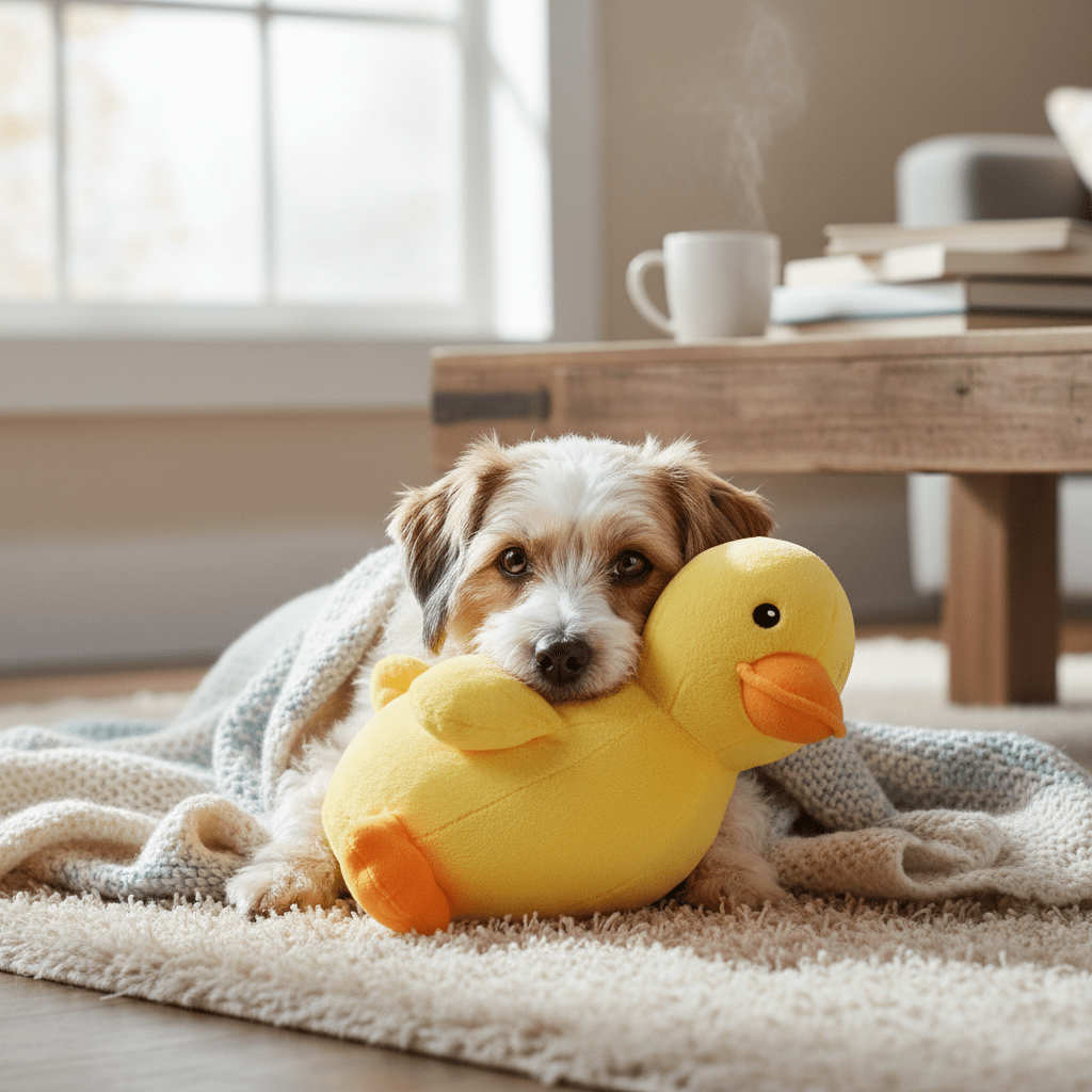 Duck Plush Squeaky Dog Toy | Anxiety Relief & Interactive Play - A Horizon Dawn