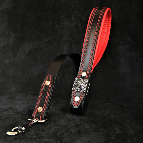 Bestia "EROS" Big Dog Set | Harness, Collar & Lead | Red | European Leather