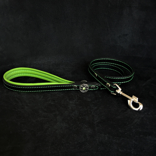 Bestia "Bijou" Dog Collar | Black & Green | Handcrafted European Leather