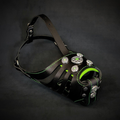 Bestia "Bijou" Dog Collar | Black & Green | Handcrafted European Leather
