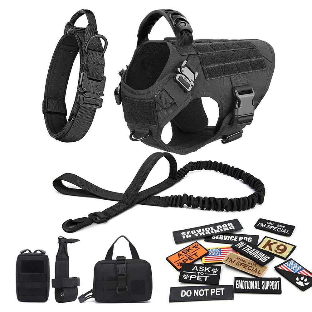 Military Tactical Dog Harness Set - Complete Training Gear for Large Dogs - A Horizon Dawn