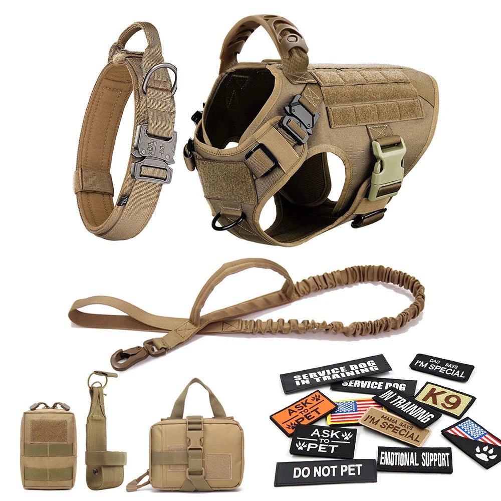 Military Tactical Dog Harness Set - Complete Training Gear for Large Dogs - A Horizon Dawn