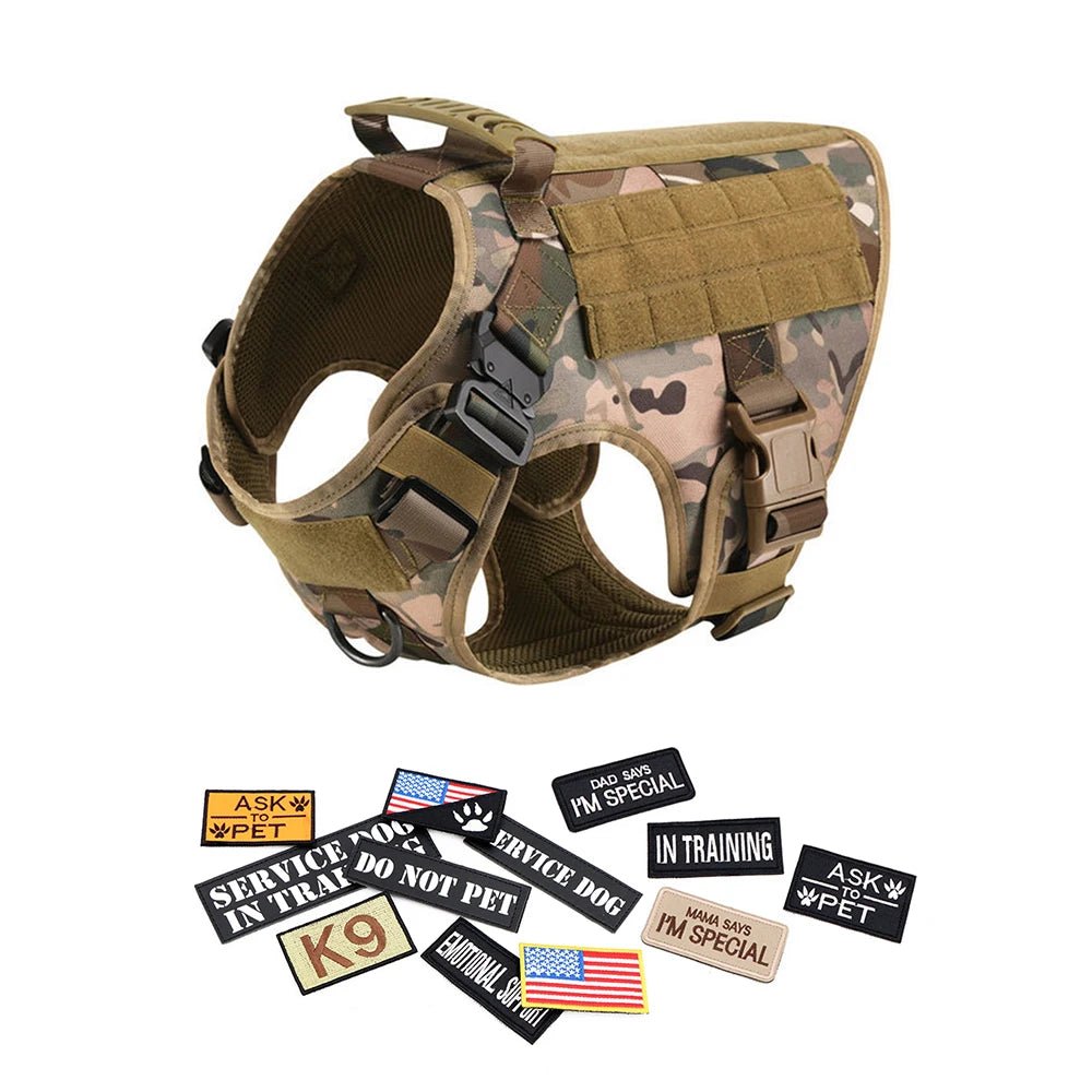 Military Tactical Dog Harness Set - Complete Training Gear for Large Dogs - A Horizon Dawn