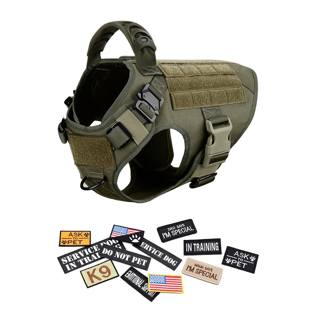 Military Tactical Dog Harness Set - Complete Training Gear for Large Dogs - A Horizon Dawn