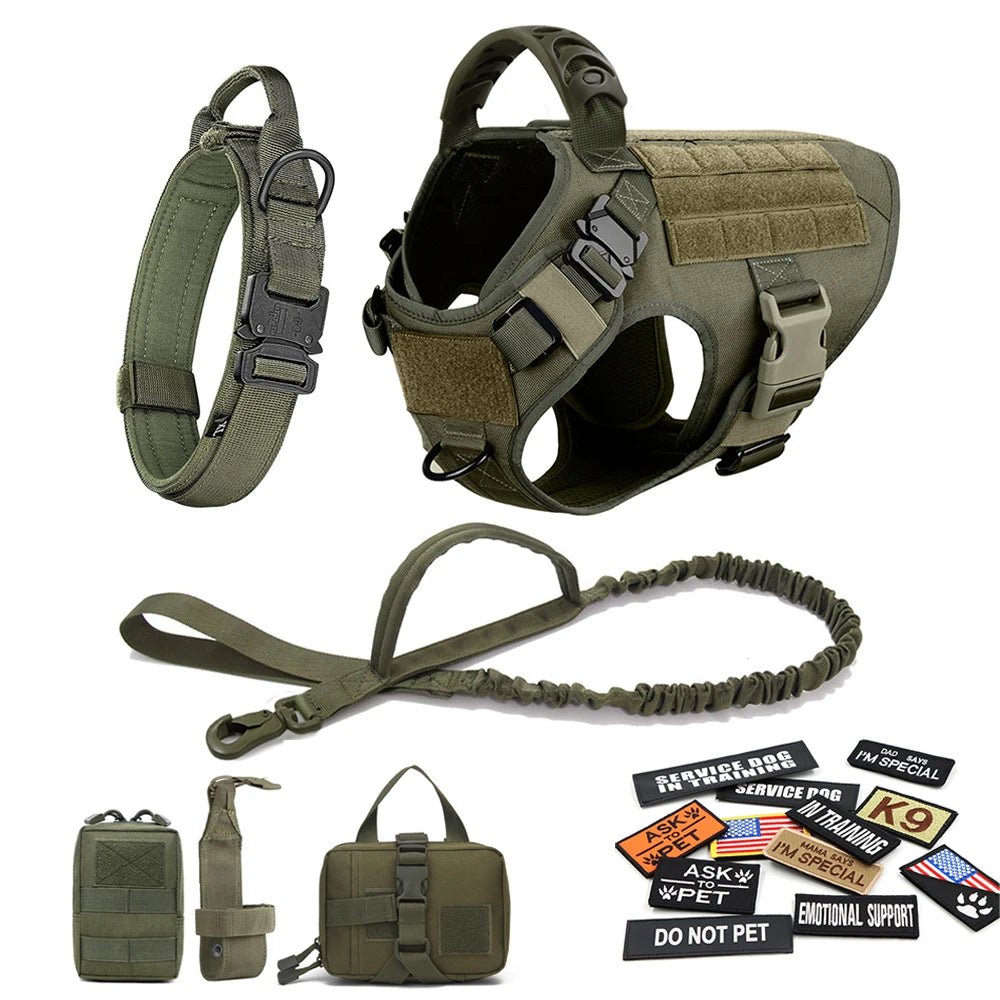 Military Tactical Dog Harness Set - Complete Training Gear for Large Dogs - A Horizon Dawn