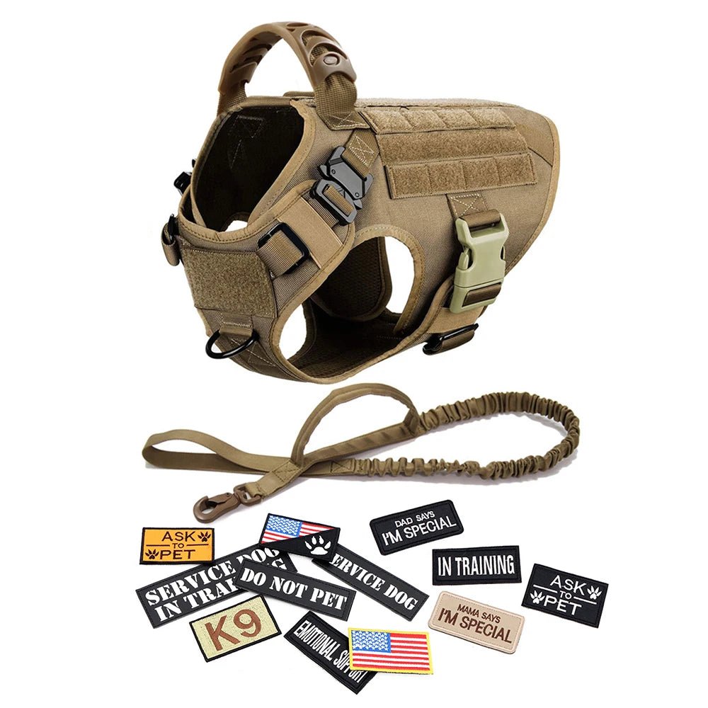 Military Tactical Dog Harness Set - Complete Training Gear for Large Dogs - A Horizon Dawn
