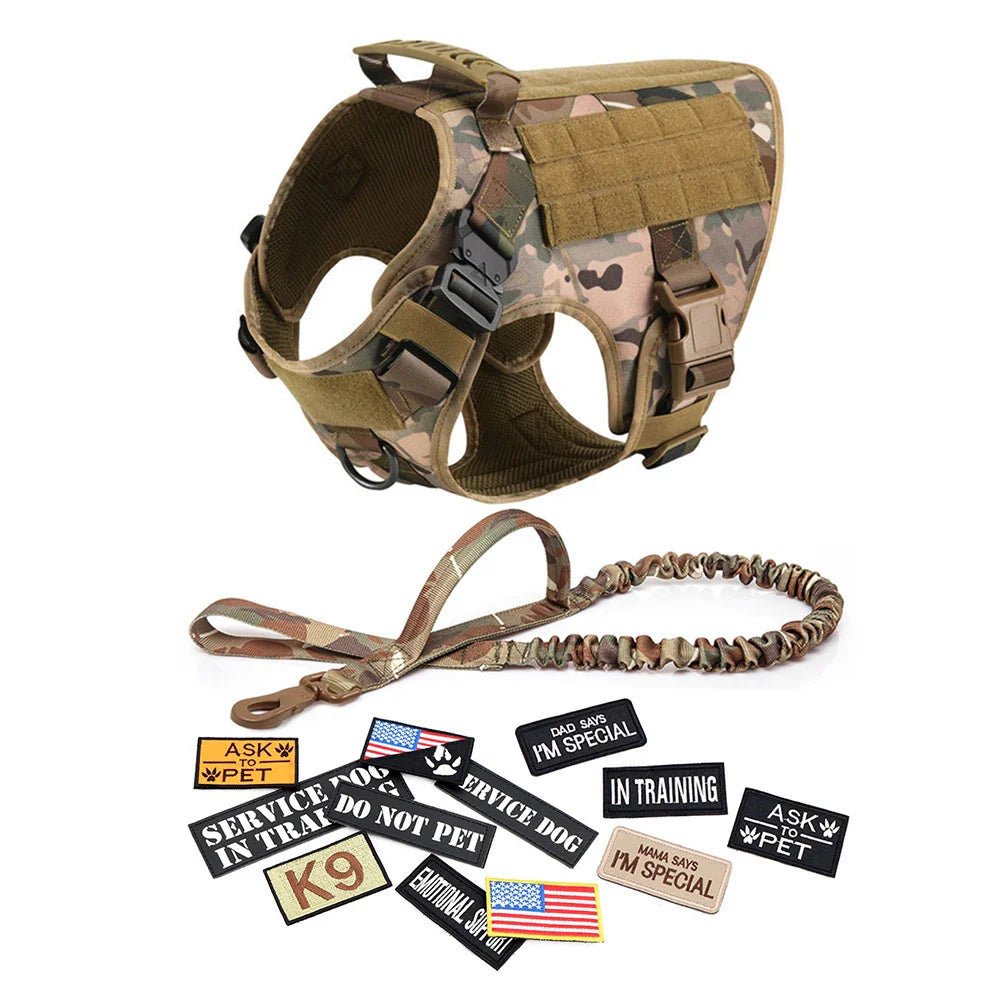 Military Tactical Dog Harness Set - Complete Training Gear for Large Dogs - A Horizon Dawn
