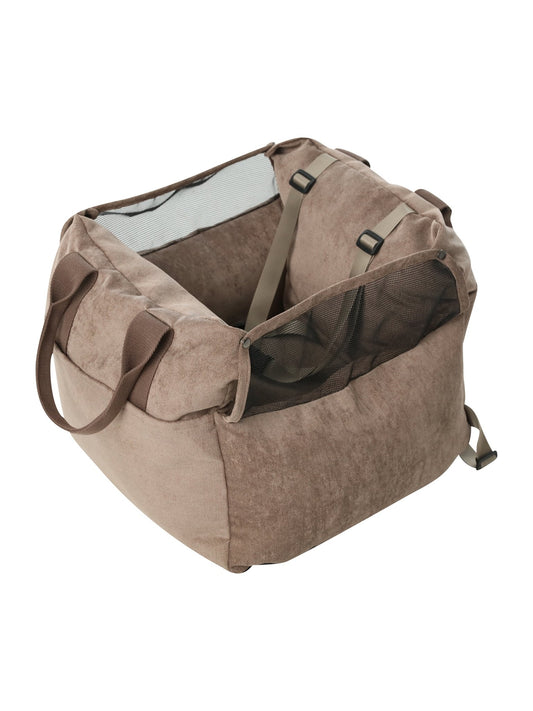 Puff Guard Dog Car Seat in Camel - Premium Safety & Comfort for Travel - A Horizon Dawn