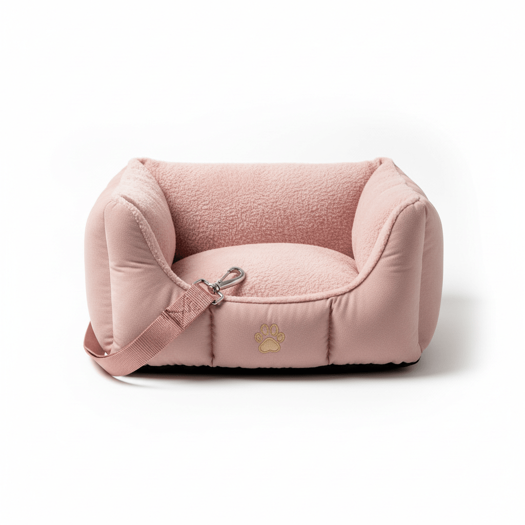 Puff Guard Dog Car Seat in Pink | Premium Safety & Comfort for Travel - A Horizon Dawn
