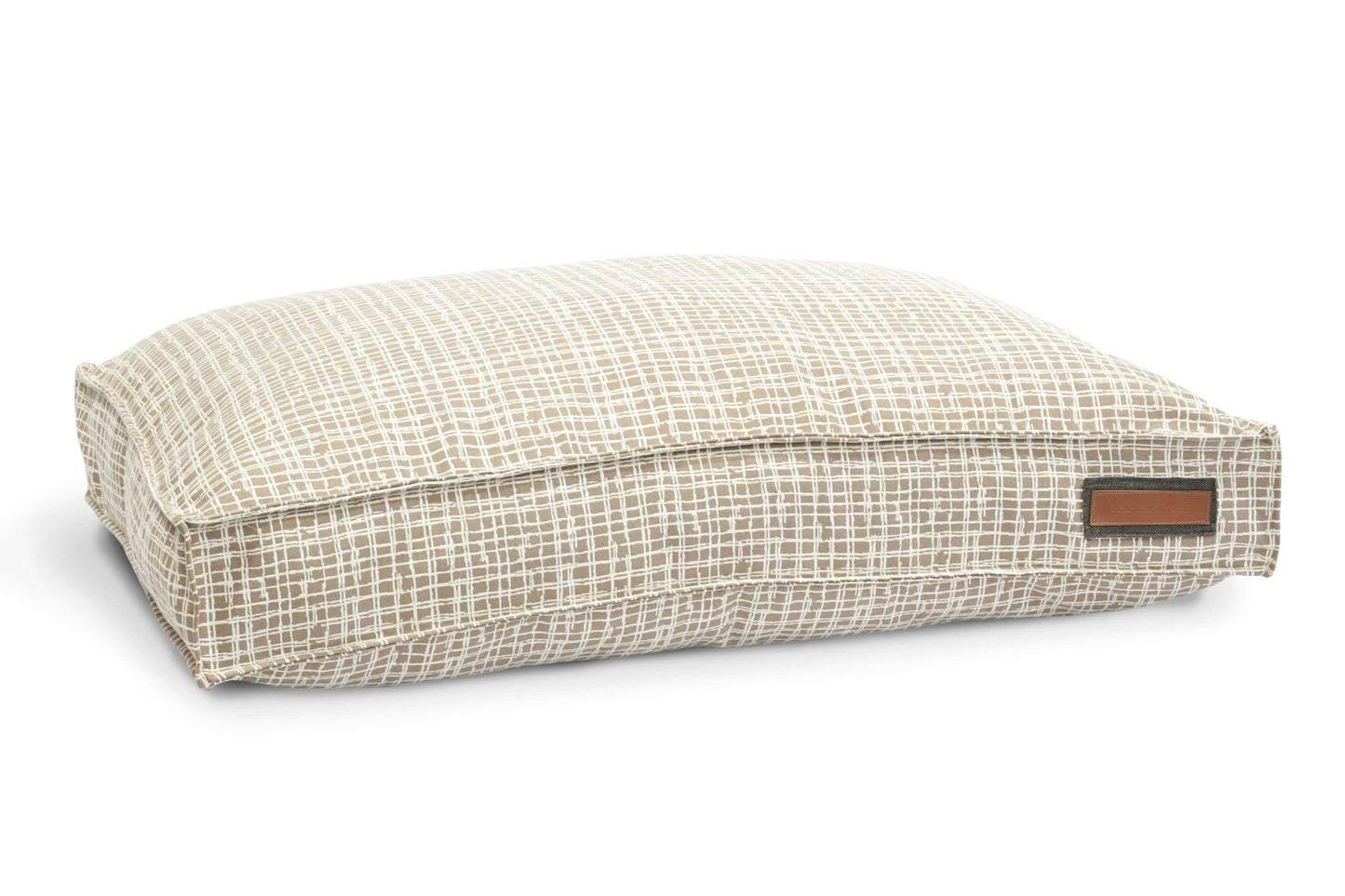 Round Pet Bed in Dapper Dalmatian - USA Made Sunbrella Fabric - A Horizon Dawn