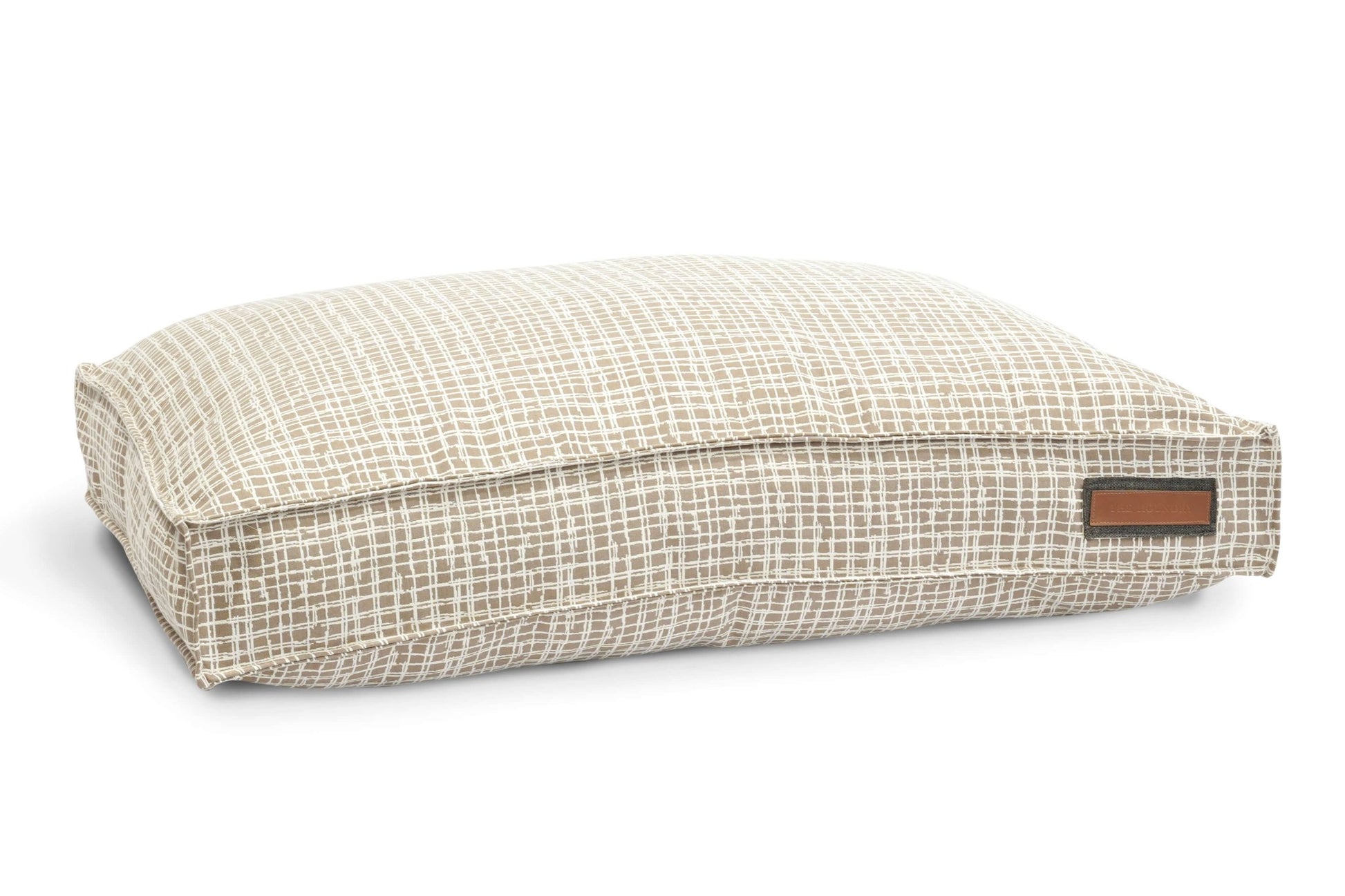 Round Pet Bed in Dapper Dalmatian - USA Made Sunbrella Fabric - A Horizon Dawn