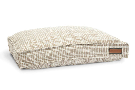 Round Pet Bed in Dapper Dalmatian - USA Made Sunbrella Fabric - A Horizon Dawn