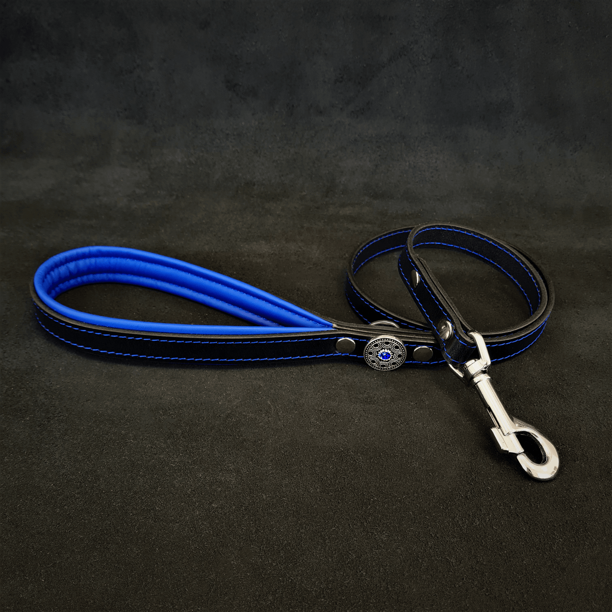 Bestia "Bijou" Dog Harness | Black & Blue | Big Dogs | Handcrafted European Leather