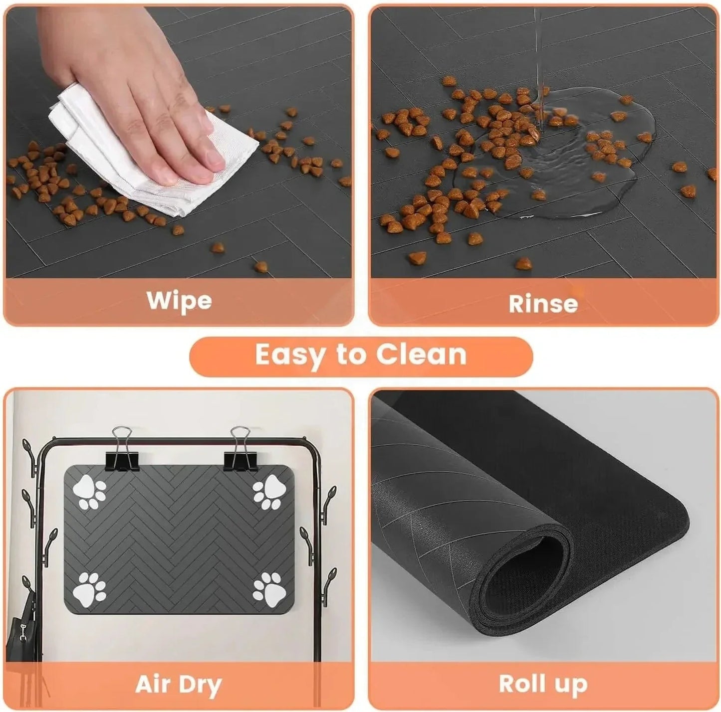 Waterproof Pet Feeding Mat - Absorbent Placemat for Dog & Cat Bowls - A Horizon Dawn